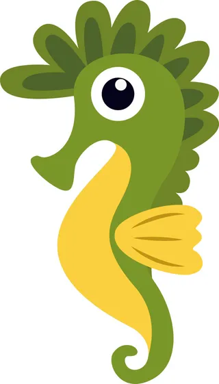 免抠矢量卡通海马