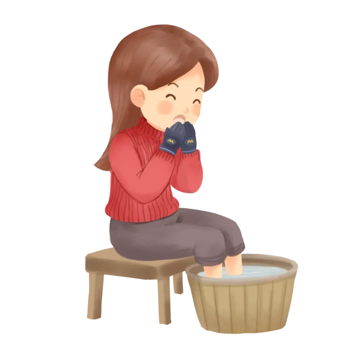 泡脚洗脚手绘图