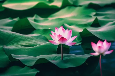 绿色清爽荷花节气背景