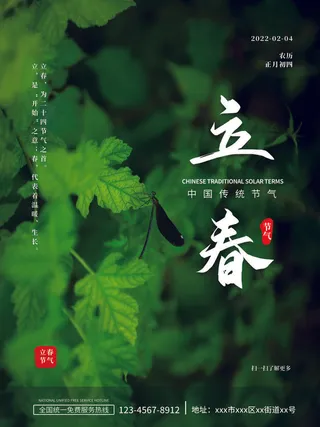 24节气立春春季新春春天海报模板PSD分层设计素材源文件模板