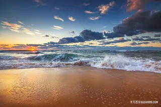 唯美海边日出夕阳壁纸