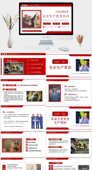 安全生产PPT模板预览图