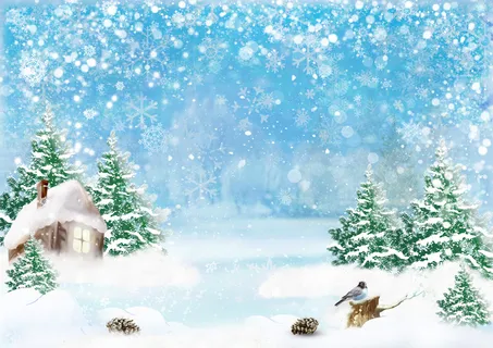 圣诞节蓝天白色风景背景墙 圣诞节蓝天白色风景背景墙