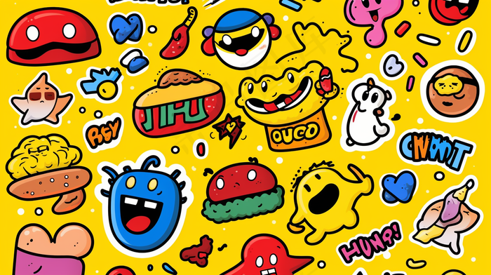 卡通插画表情搞怪素材