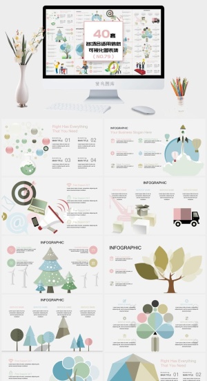 40套办公各场合适用信息可视化PPT图表预览图