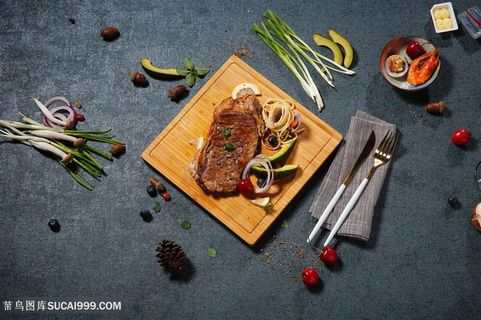 美味牛排摆拍素材图