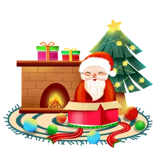 圣诞节温馨壁炉场景