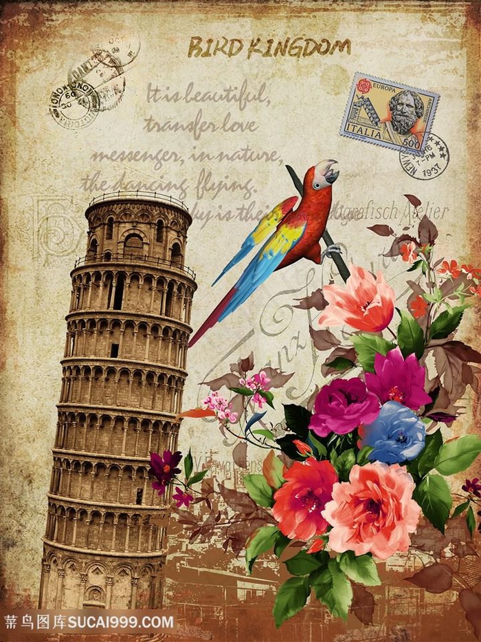 欧式包装纸明信片