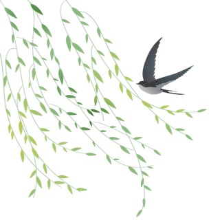 清明元素古风中式清明节山水画中国风绿色