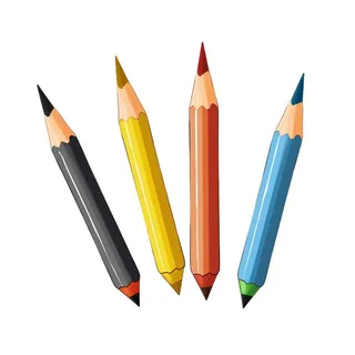 铅笔彩色学习元素