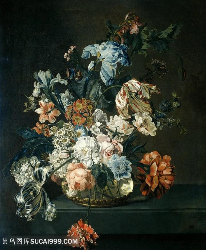 高清古典花朵花卉油画图片