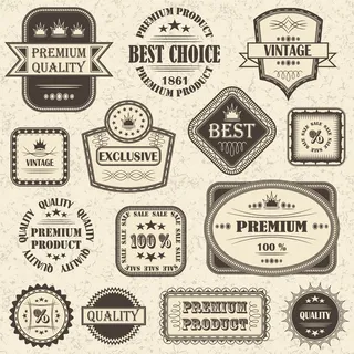 免抠复古标贴标签