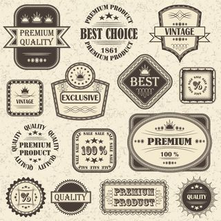 免抠复古标贴标签