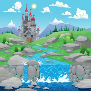 卡通城堡流水