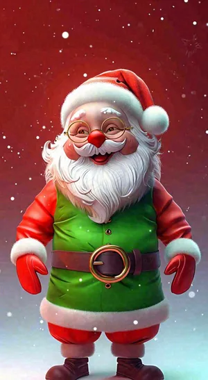 圣诞快乐圣诞老人雪花飘落，圣诞节节日