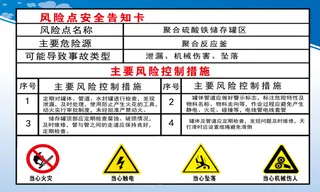 聚合硫酸铁储存罐区 风险安全告知卡