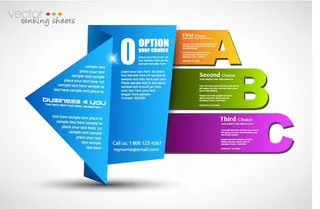 免抠彩色折纸样式标签