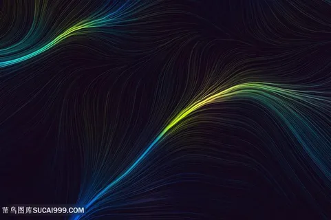 渐变绿色系列闪电背景科技图片