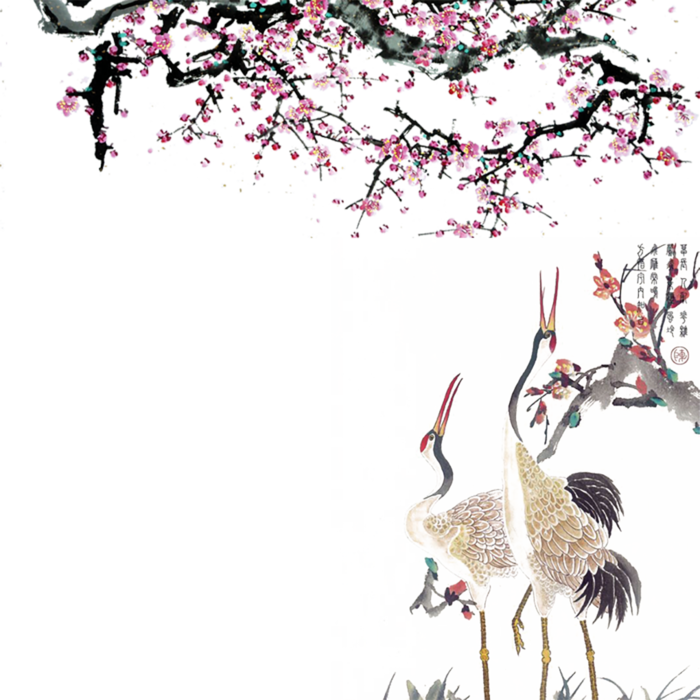梅花树松鹤