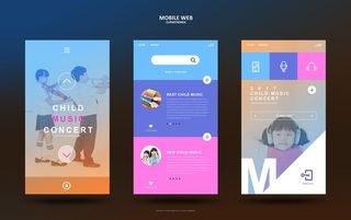 UI多页面包装展示手机APP交互界面样机长图概念PSD设计模板