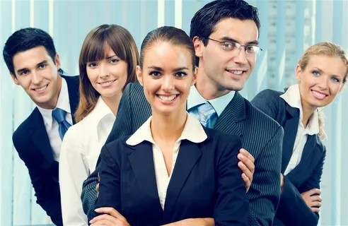 微笑的商务团队高清图片