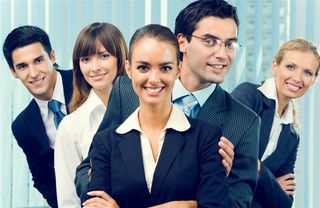 微笑的商务团队高清图片