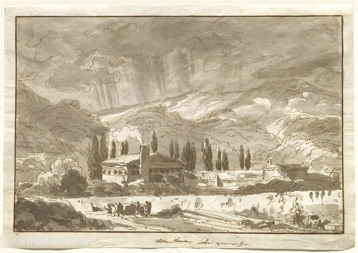 山峦房子高清装饰画挂画