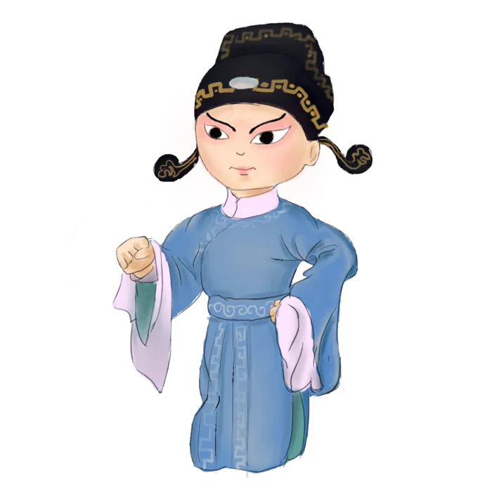 卡通京剧戏剧人物脸谱插画PNG图片 国潮中国风Q版戏剧人物PS素材