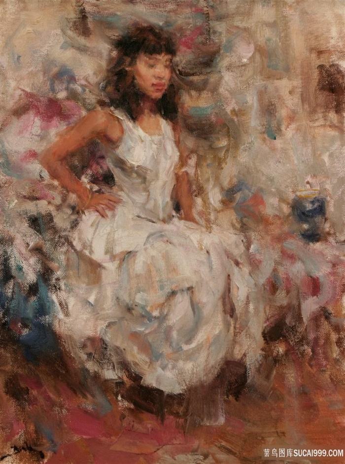 唯美女士高清艺术油画