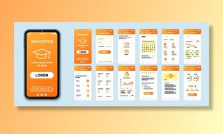 手机移动端整套APP交互UI界面套图作品集EPS矢量图设计素材