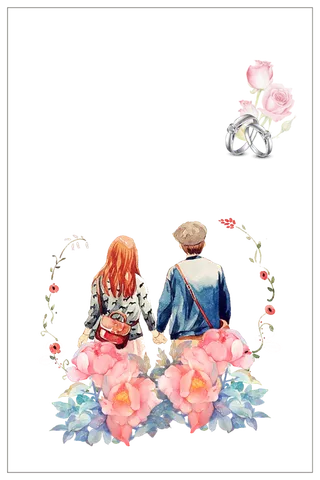 情人节背影情侣