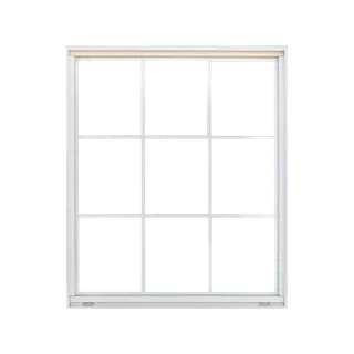 免扣元素白色木制窗框，白色背景隔离