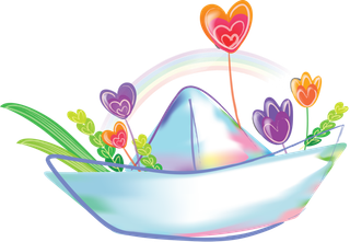 线条画小船彩绘少儿兴趣班