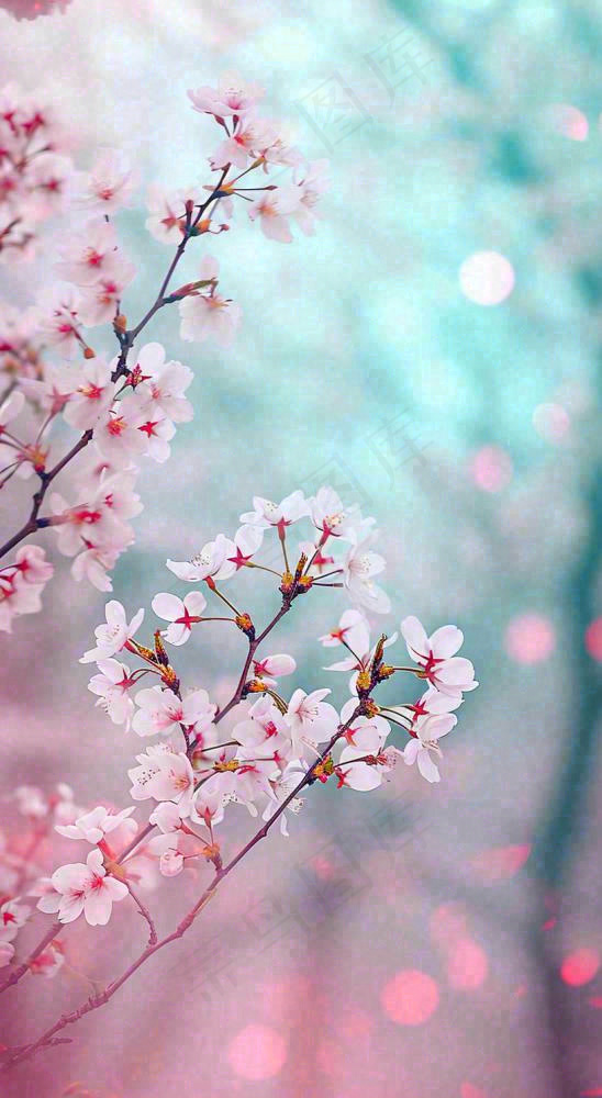 春天唯美清新白色鲜花樱花，文艺新鲜浪漫情人节摄影图(816x1488)