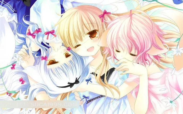 可爱的动漫美少女插画