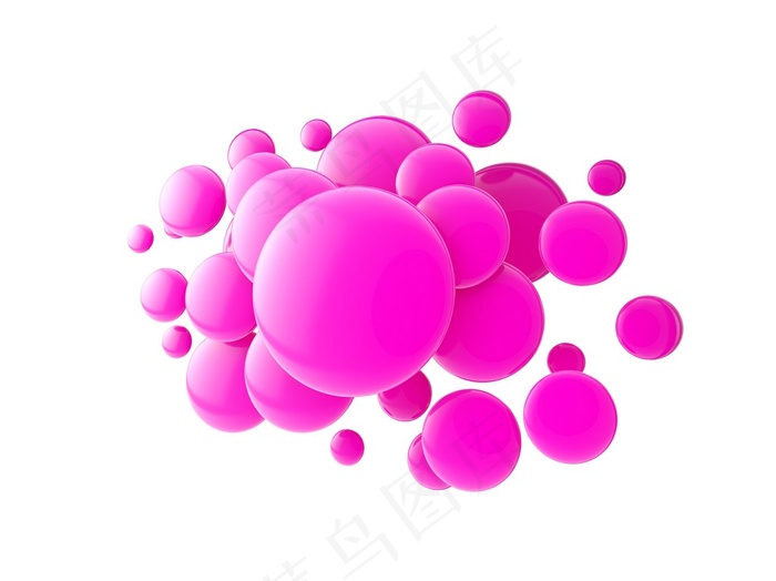 玫红色立体圆形重叠背景高清图
