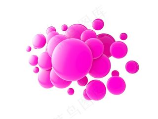 玫红色立体圆形重叠背景高清图