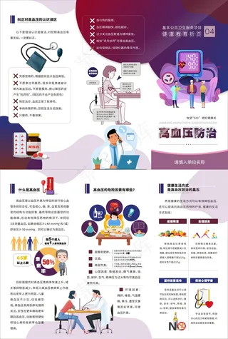 高血压防治健康教育三折页