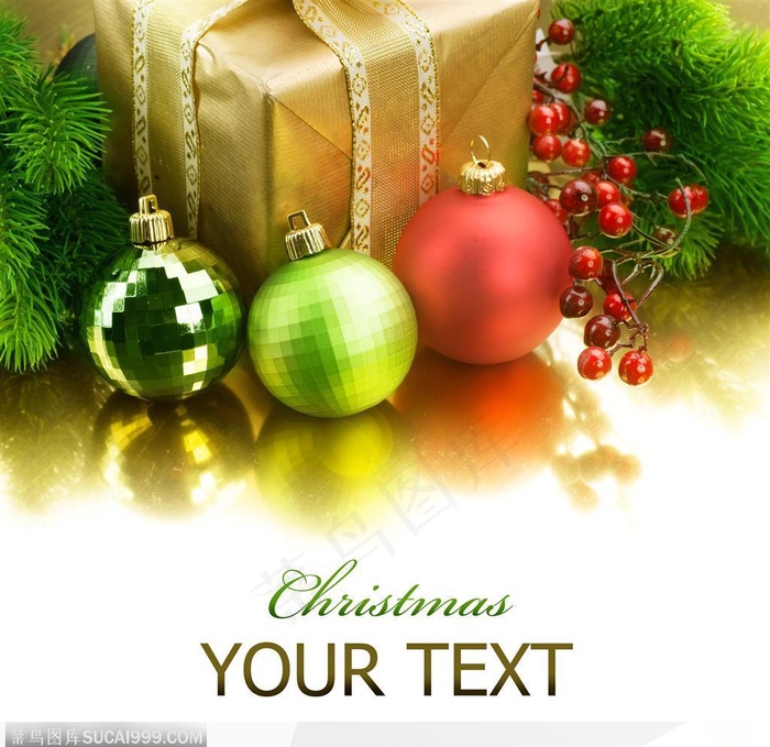 漂亮的圣诞节彩球礼物盒