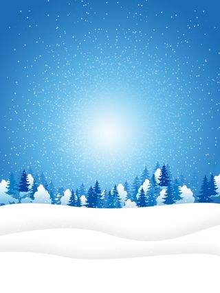 唯美小清新雪花冬天背景素材