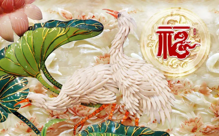 雕塑玉雕背景风景psd模版下载
