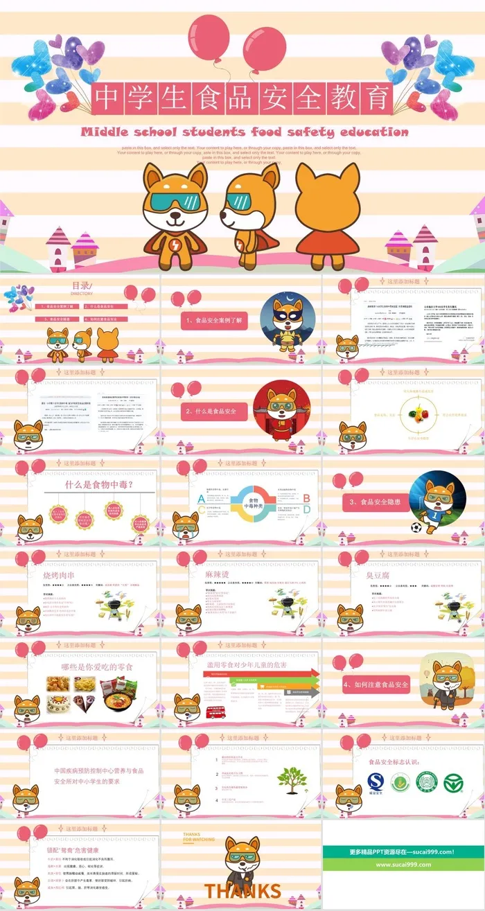 食品安全健康PPT模板ppt模版