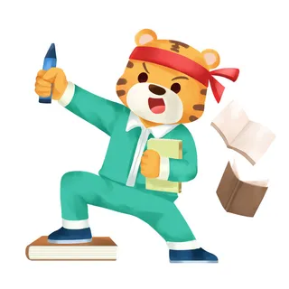 中国风2022虎年元旦新年卡通老虎形象装饰元素插画ps素材