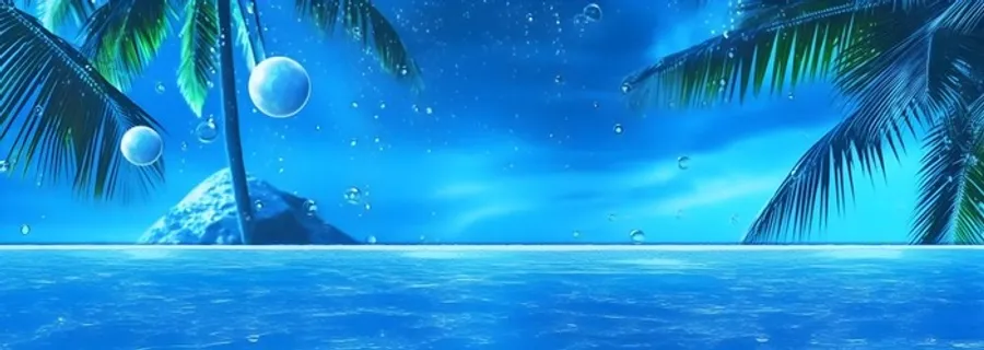 夏日椰树水珠冰爽背景