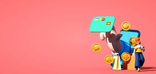 C4D购物信用卡红色立体模型