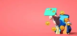 C4D购物信用卡红色立体模型