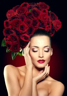 玫瑰花版女人图 玫瑰花版女人图