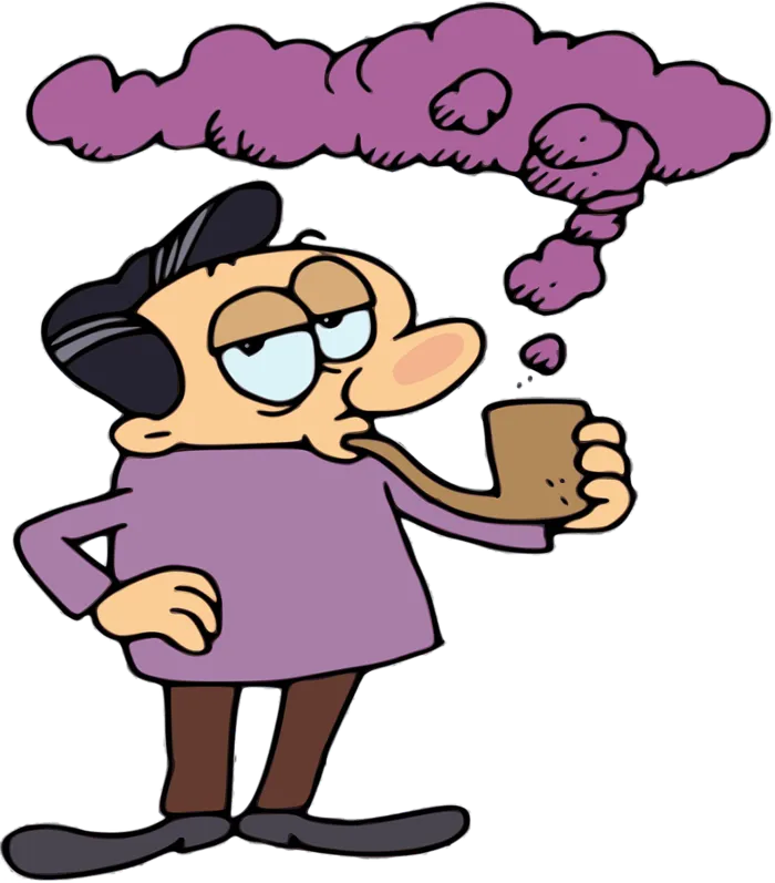 抽烟人物大叔素材卡通