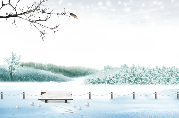 江景雪地卡通