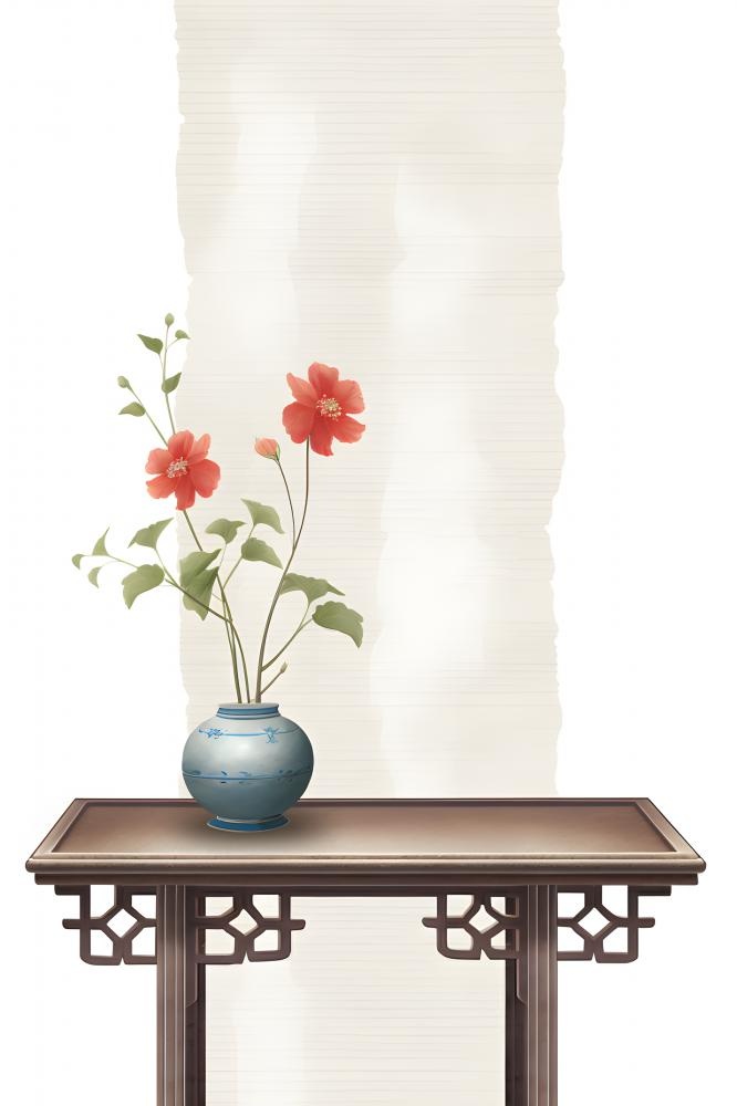 国风简约温馨桌子背景